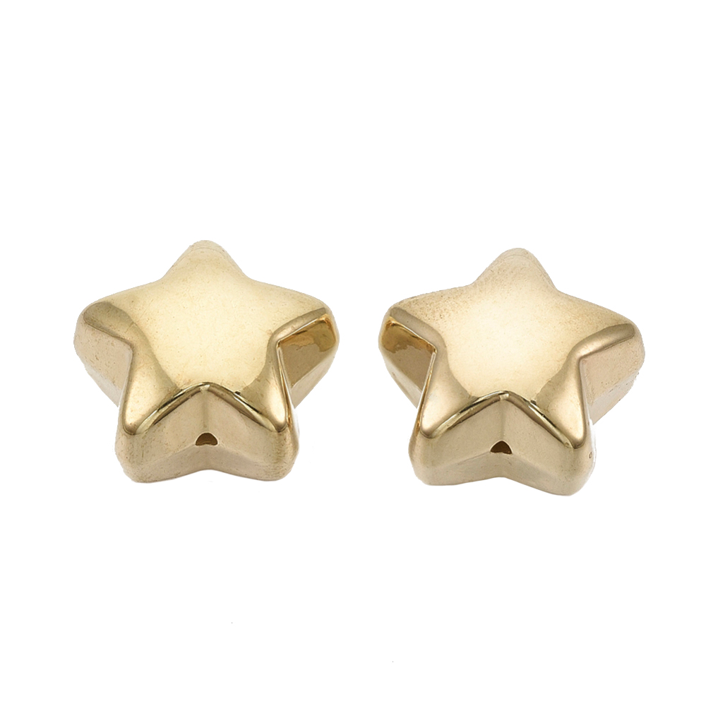 Acrylperle Stern gold, 19x12mm, 10 Stk/Btl. Sternperle Plastikperle Goldsstern