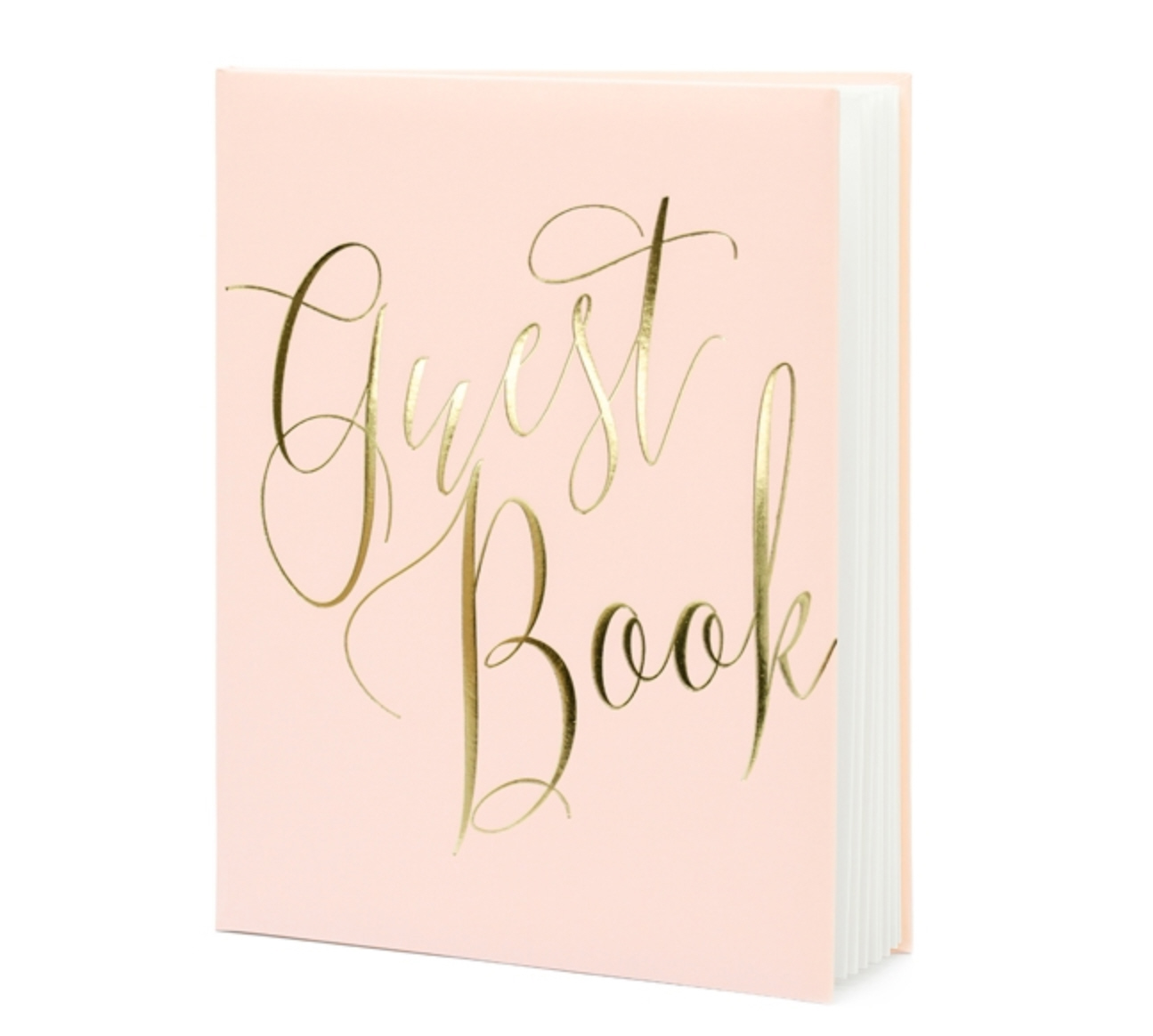 Gästebuch puderrosa Guest Book Goldfolienprägung 20x24,5cm 22 Blatt