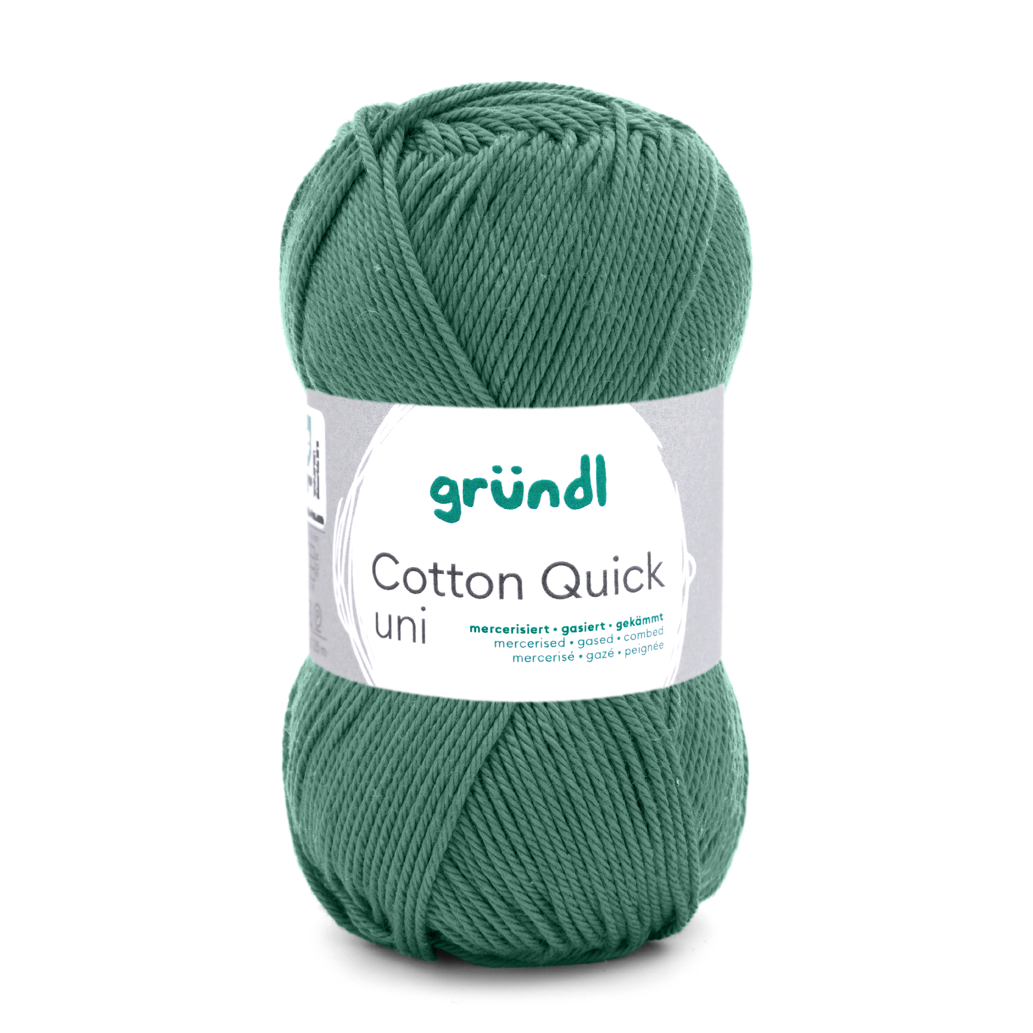 Cotton Quick Uni GRAUGRÜN 100 % Baumwolle mercerisiert gasiert gekämmt 50g/125m 10 Stück