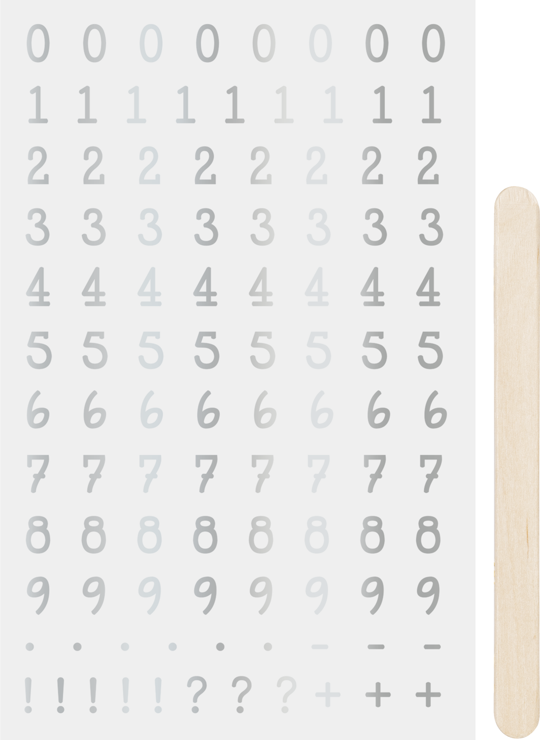 Rubbel-Sticker Zahlen 2" 10x 9cm 