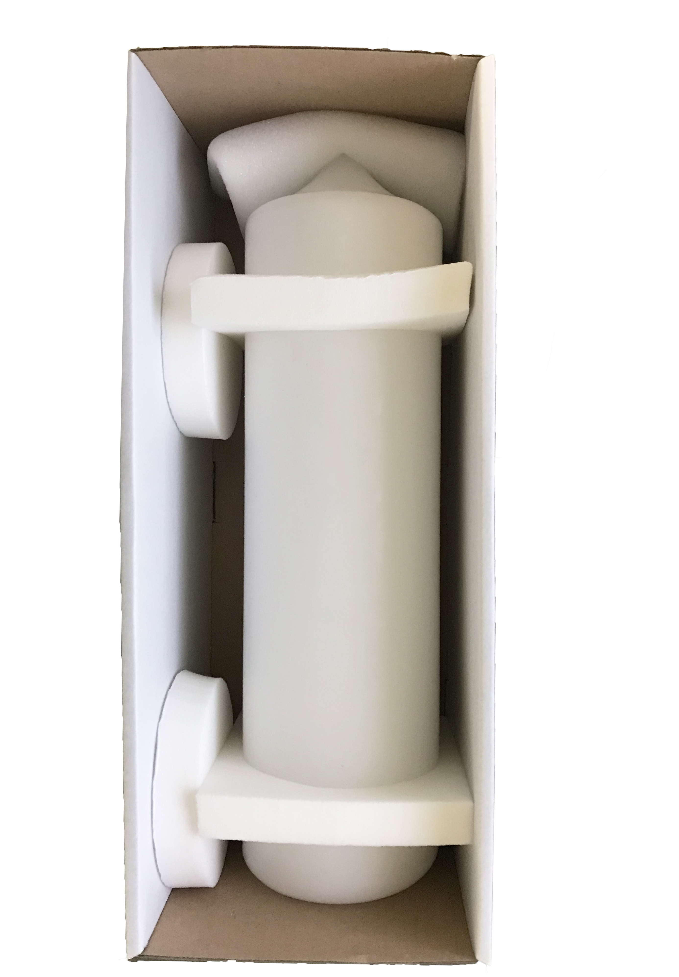 Altarkerze im Karton weiß Stumpenkerze Aufbewahnrung Kerzenrohling  Spitzkopf-Kerze Säulenkerze Formkerze