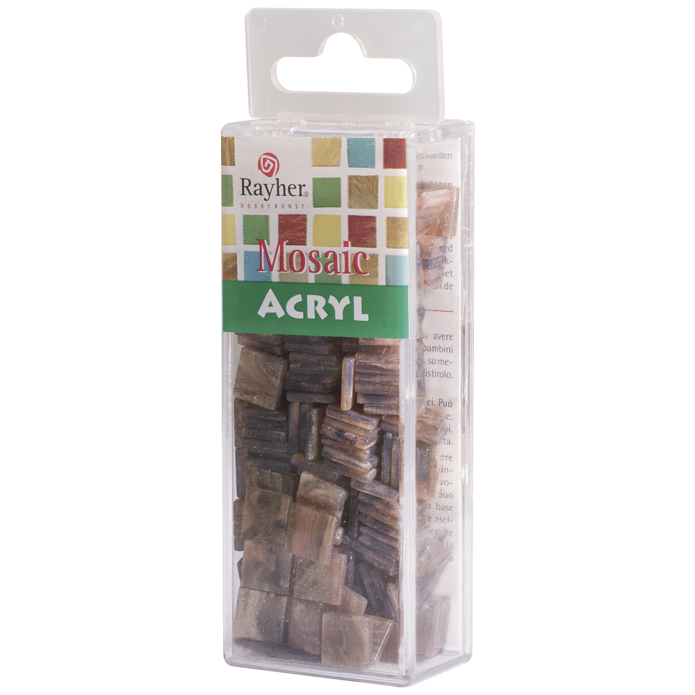 Acrylmosaik marmoriert champagner gold, 1x1cm, 50g/ca. 205 Stück Acryl-Mosaik