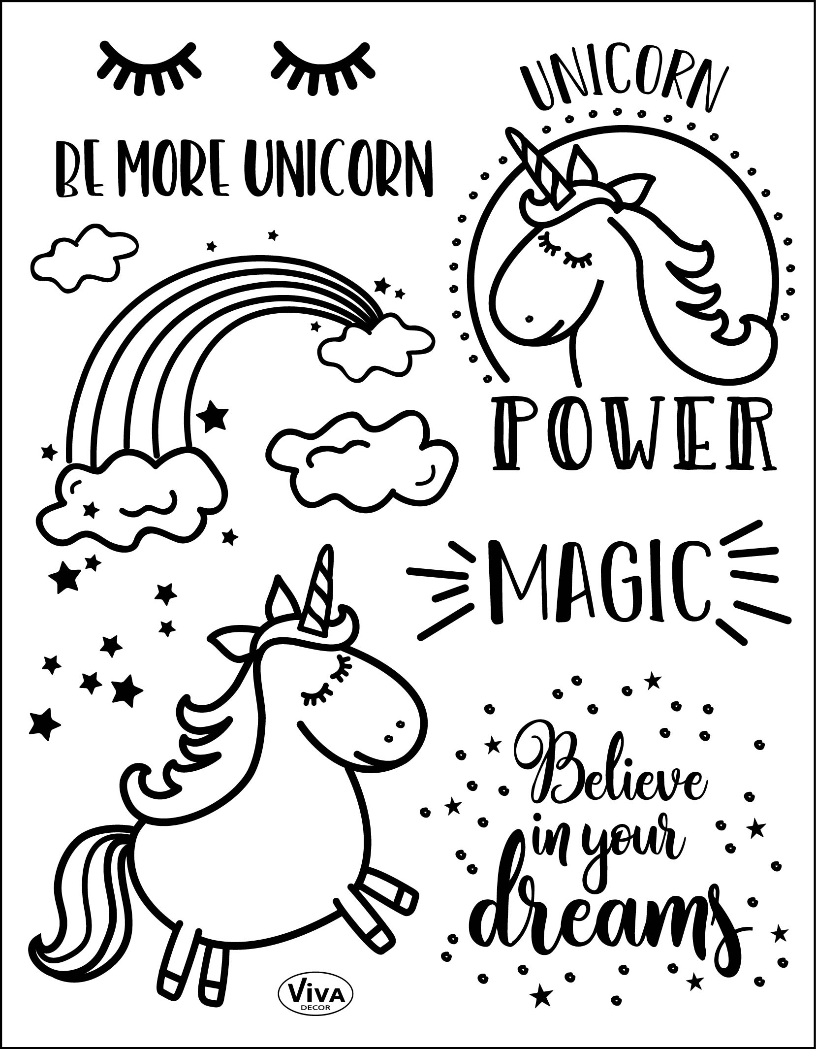 Unicorn Power Einhorn Silikonstempel transparent Clear Stamp 18x14cm Silicone Stamp