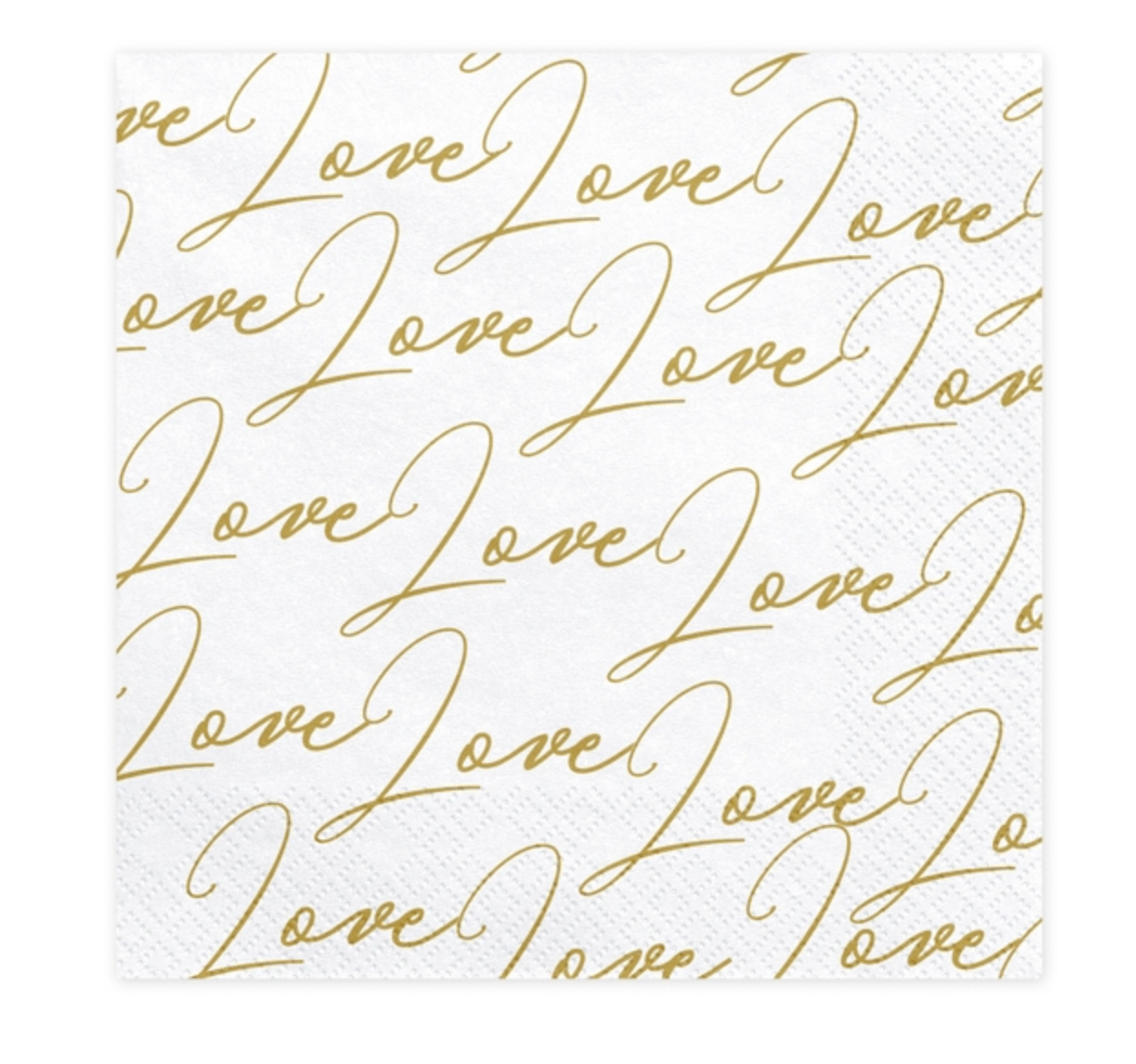 Serviette Love weiß gold 33x33cm 20 Stk. Napkins
