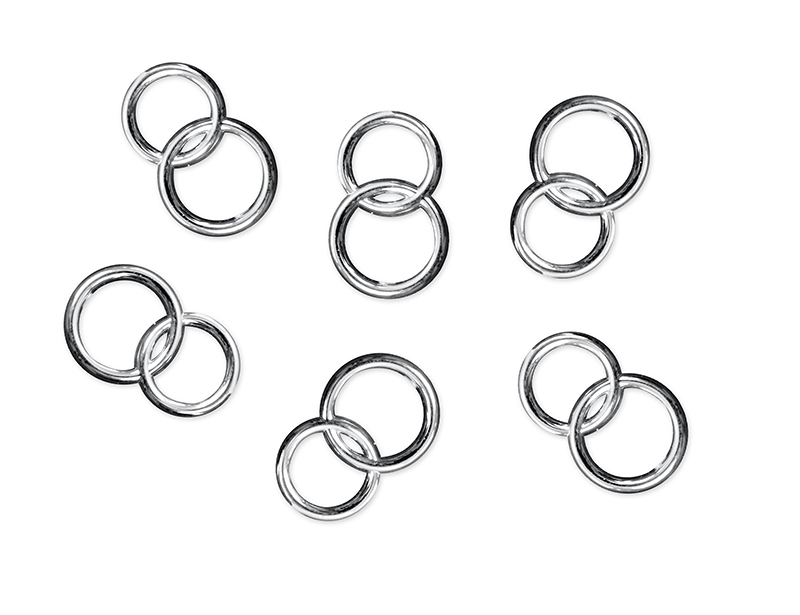 Embellishments Wedding Rings 15mm Eheringe Doppelringe 25 Stück 