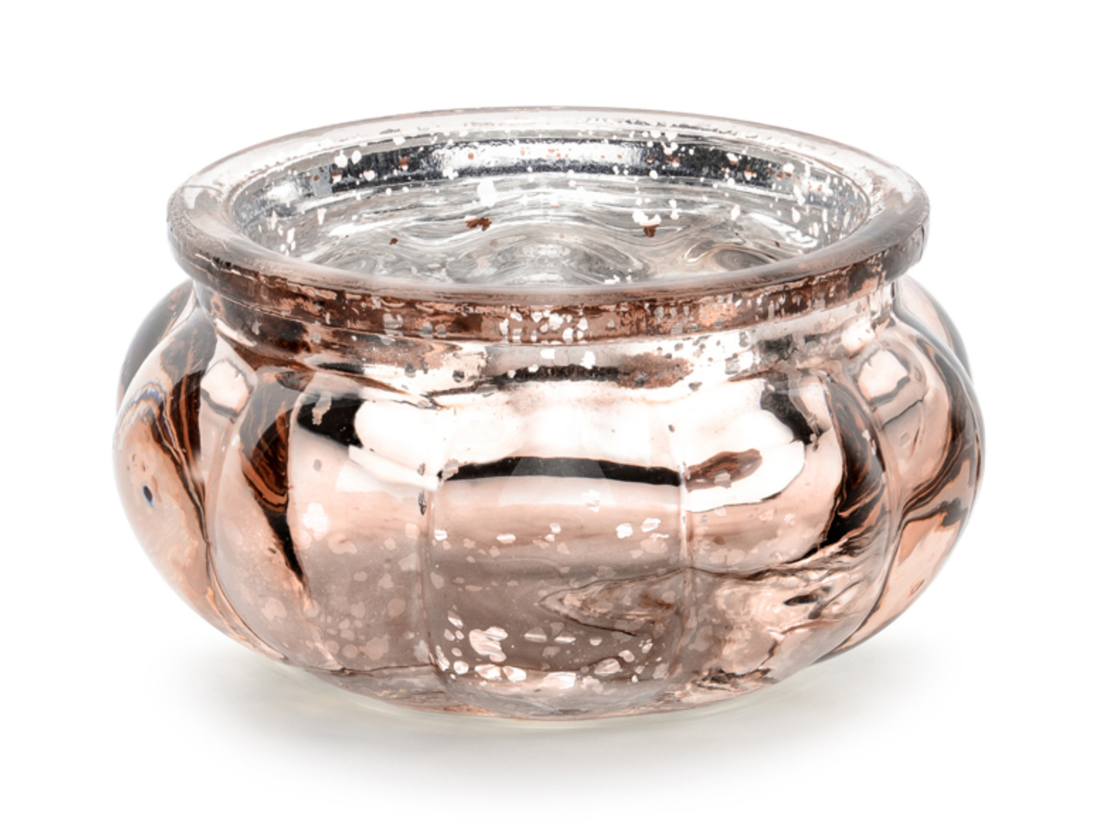 Glass Candle Holder Kerzenhalter roségold 6x3cm Windlichtglas 1 Stück 