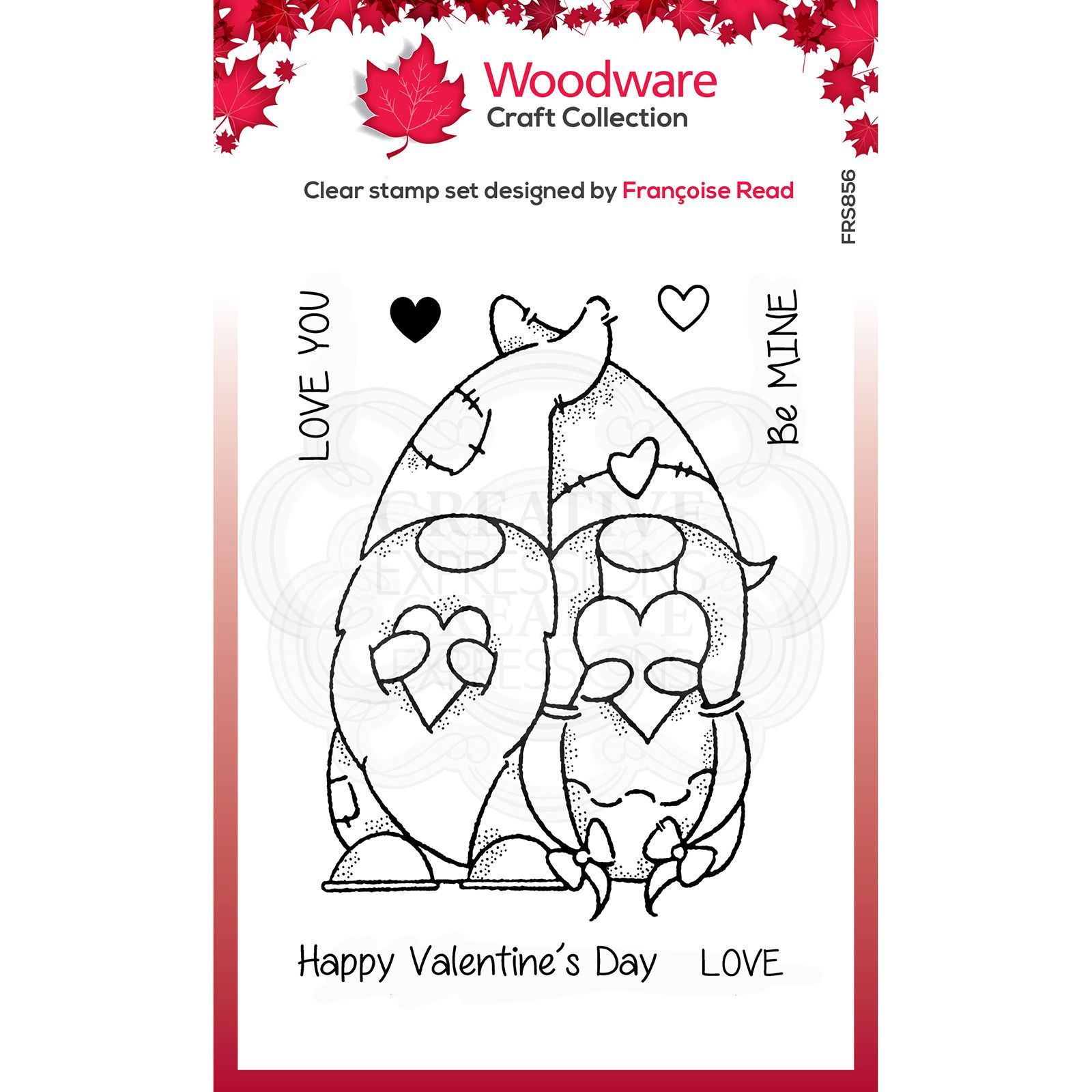 Silikonstempel Waldgnom-Pärchen  Woodware Craft Collection 10,5x14,5cm Valentine Gnome