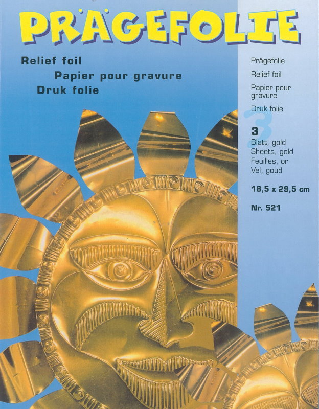 Prägefolie gold 18,5x29cm 3 Stück Embossing Foil Aluzuschnitt