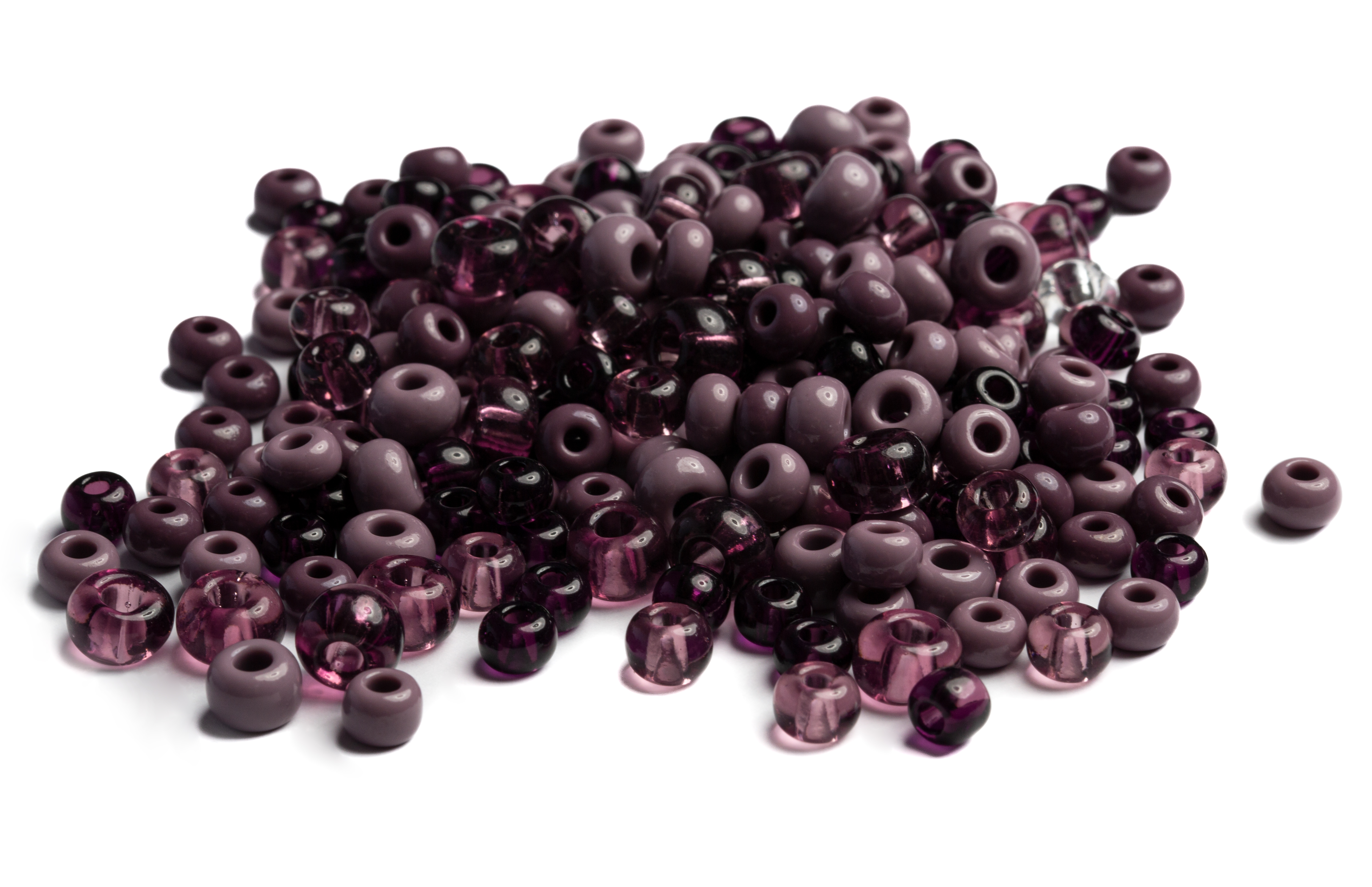 Indianerperlen Mix transparent opak 100g 5-8mm Indianerperlen Mix transparent opak 100g 5-8mm