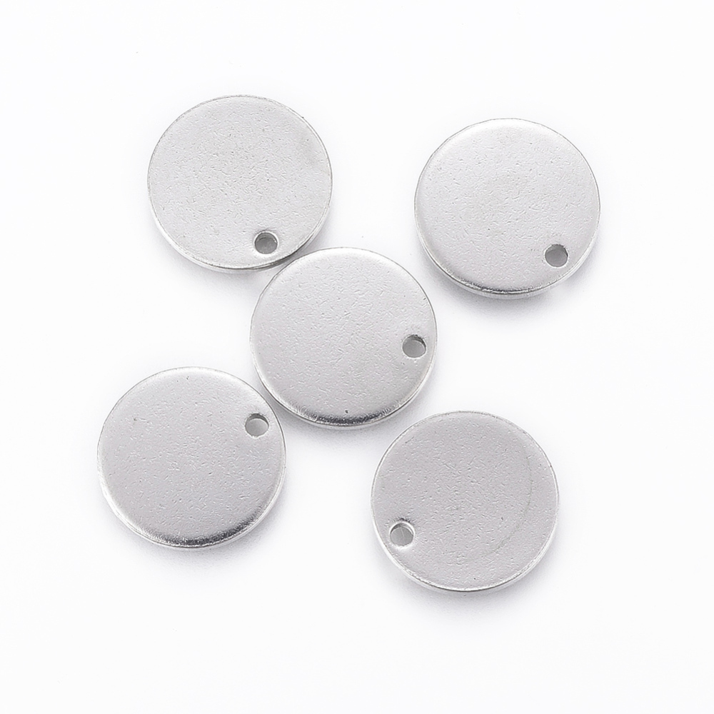 Edelstahl Plättchen runde Anhänger 13x1mm 20 Stück Edelstahl Plättchen runde Anhänger 13x1mm 20 Stück