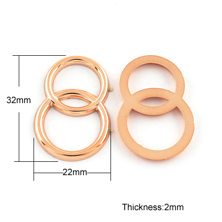 Streuteil Eheringe doppelt, rosegold, 10 Stück/Packung