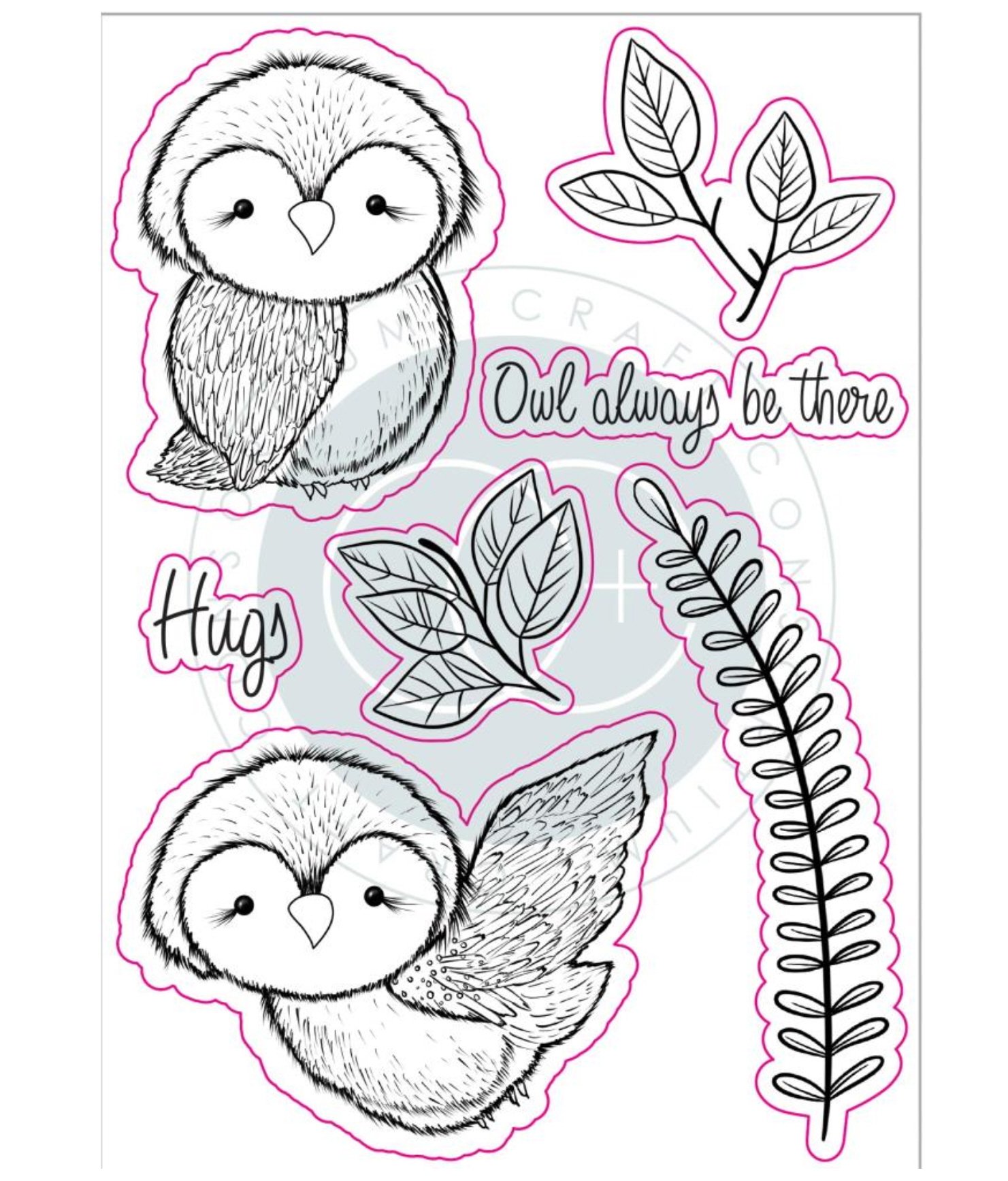 Silikonstempel Olivia the Owl Clear Stamps A5 10,5x15cm 7 Stempel 