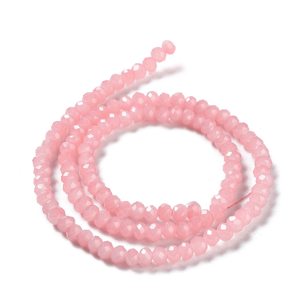 Glasperlen Abacus Imitation Jade 4x3mm 220 Stück Glasperlen Abacus Imitation Jade 4x3mm 220 Stück
