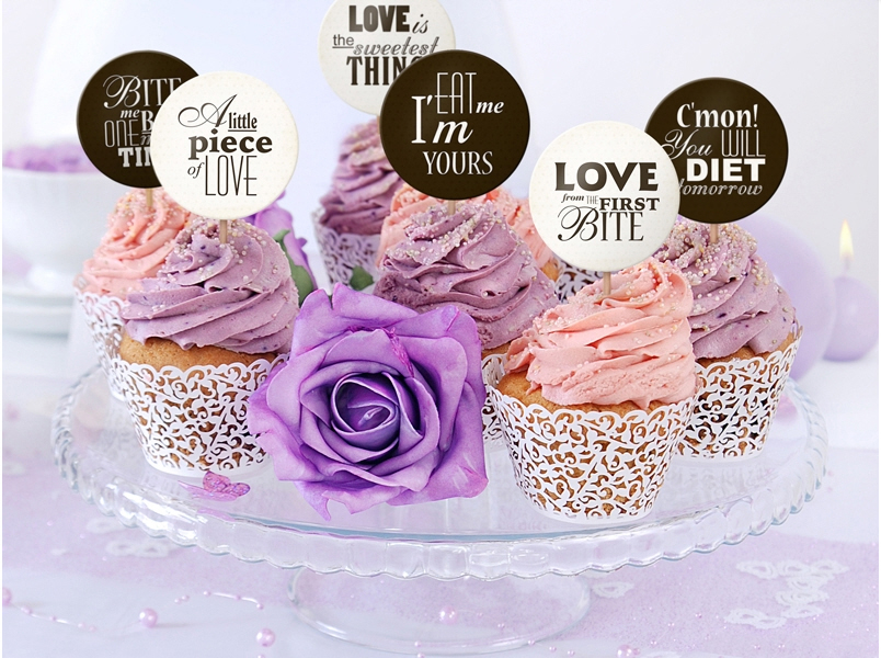 Cupcake Toppers, "Sweet Love", 6 Stück/Packung
