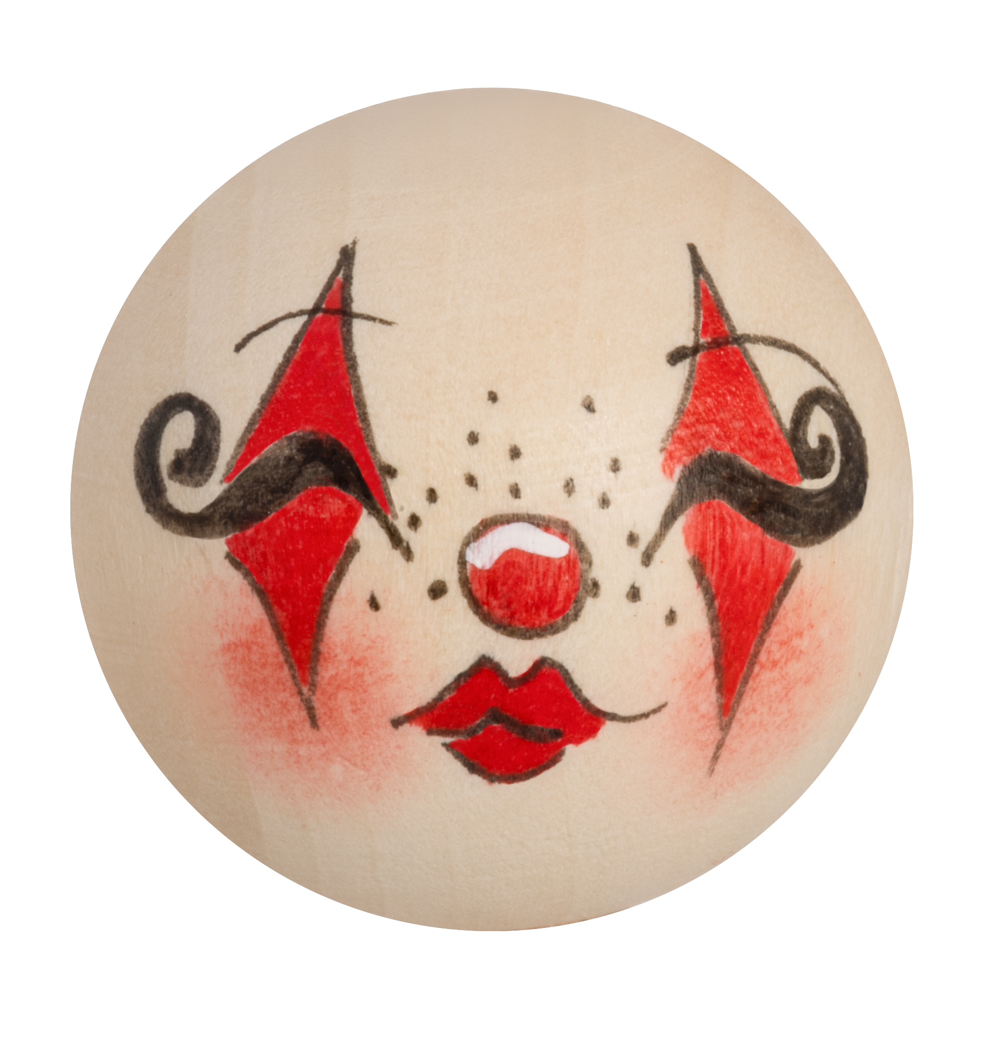 Handbemaltes Holzköpfchen Kürbis orange 40mm