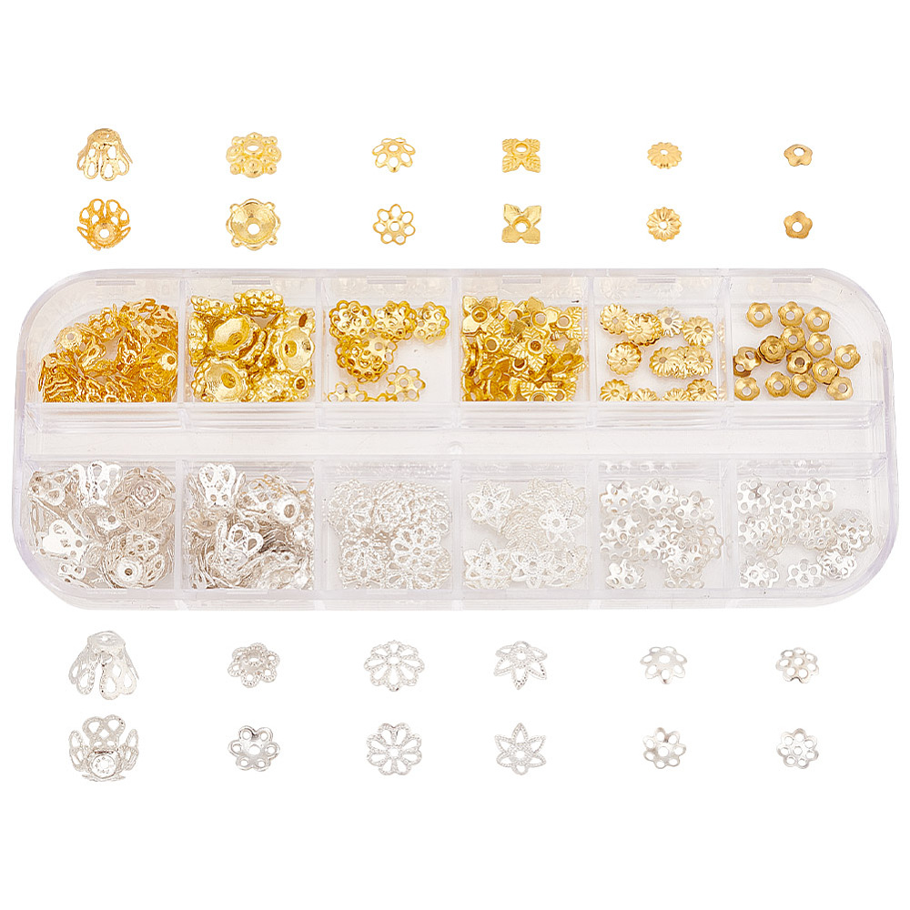 Blumenperlkappen -Set 12 Stile 240 Stück Blumenperlkappen -Set 12 Stile 240 Stück