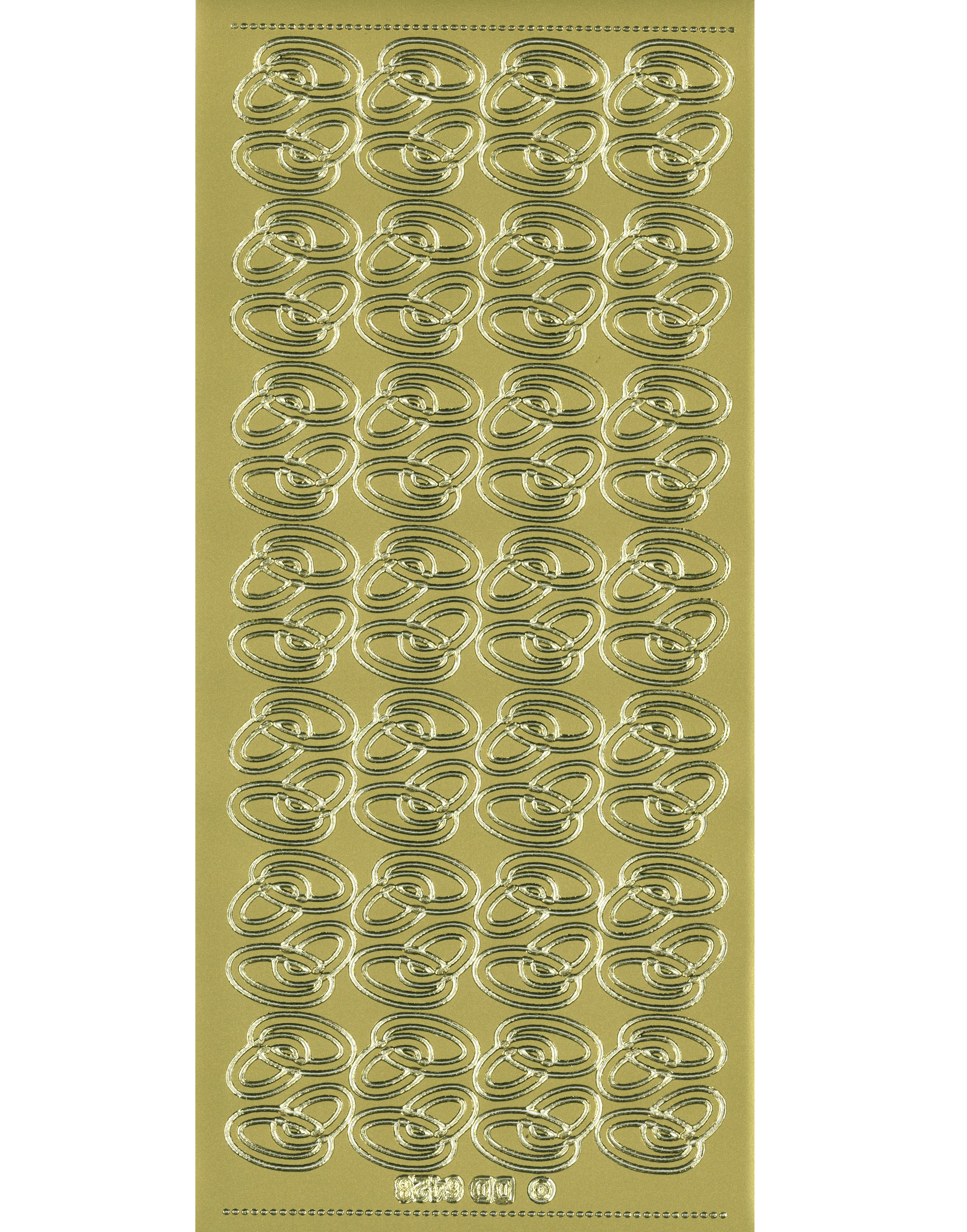 Shiny Outline Stickers Eheringe Wedding-Rings gold Konturensticker 10x23cm Bogen