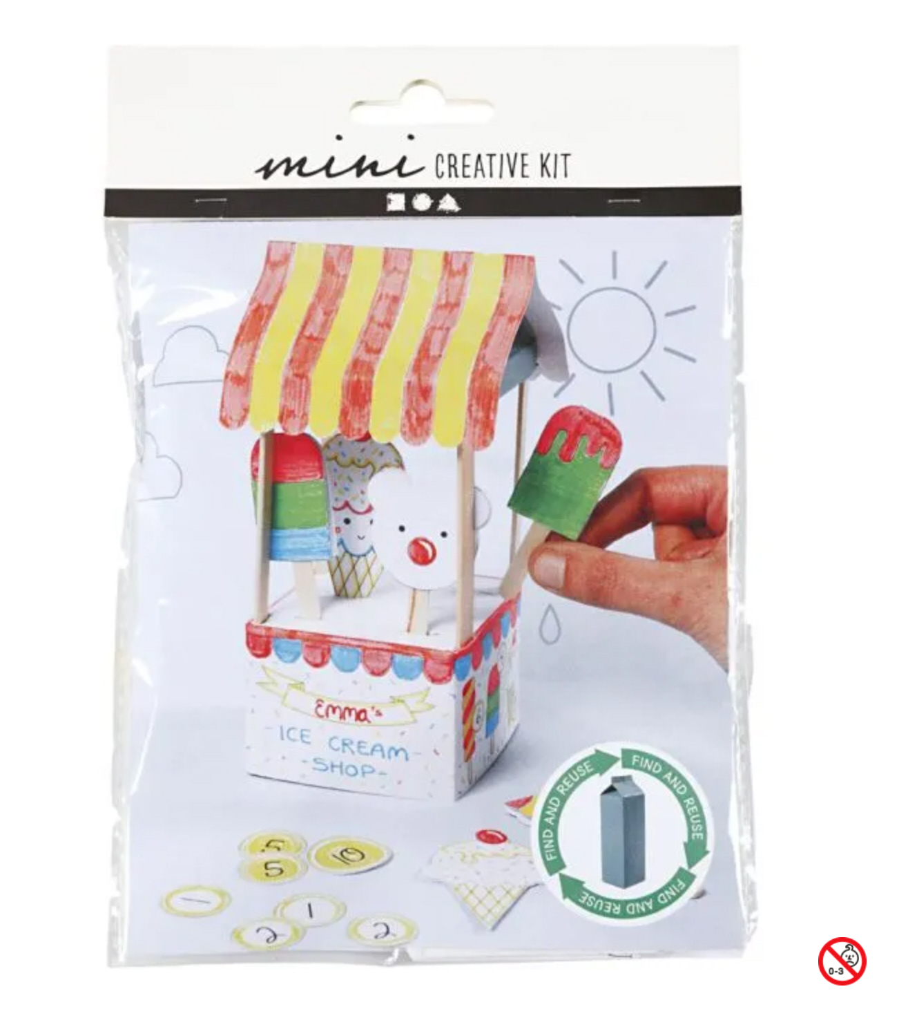 Mini Kreativset Milchkarton-Eisdiele1 Set