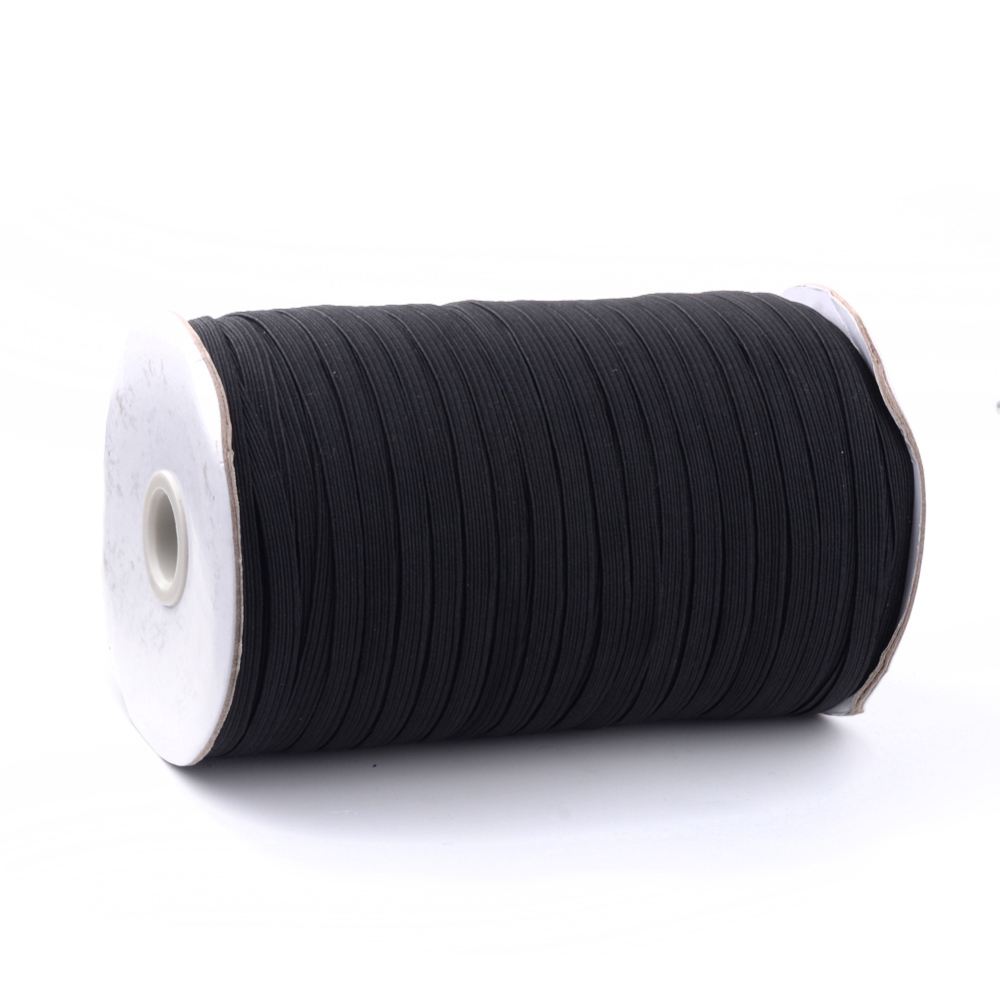 Gummiband 8 mm breit, 100yard/91,44m  schwarz