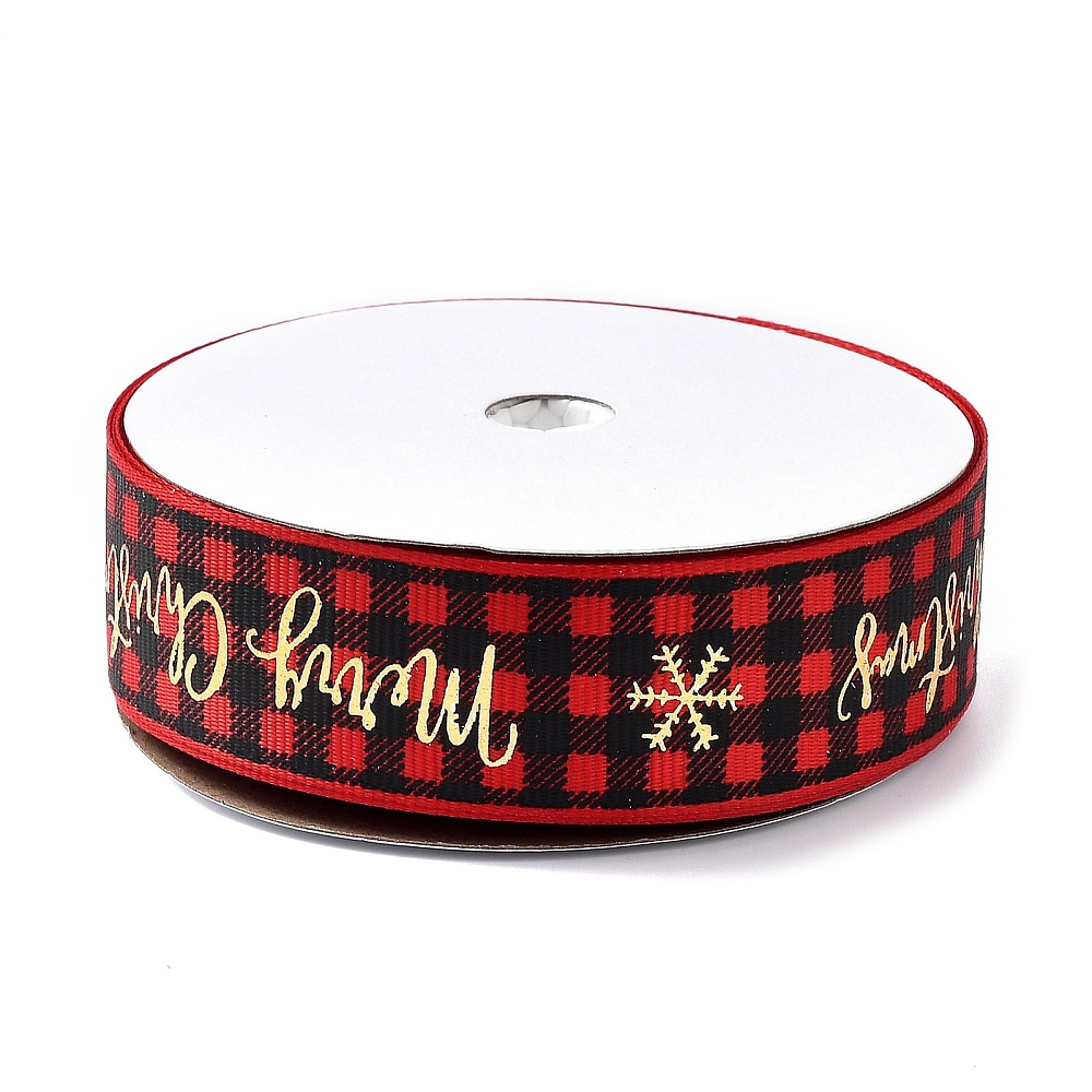 Dekorband Merry Christmas kariert 25mm 18,3m/Rolle Dekorband Merry Christmas kariert 25mm 18,3m/Rolle