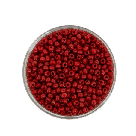 Rocailles weinrot satt opak 2,5 mm, 17g/Dose Glasperlen Indianerperlen