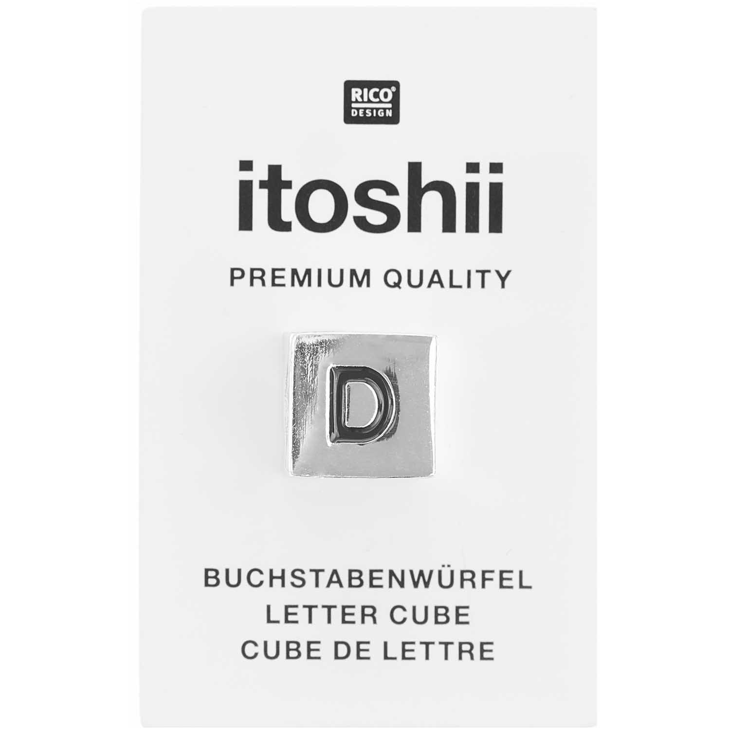 Buchstabenperle-Würfel silber 10x10mm Buchstabenperle-Würfel silber 10x10mm