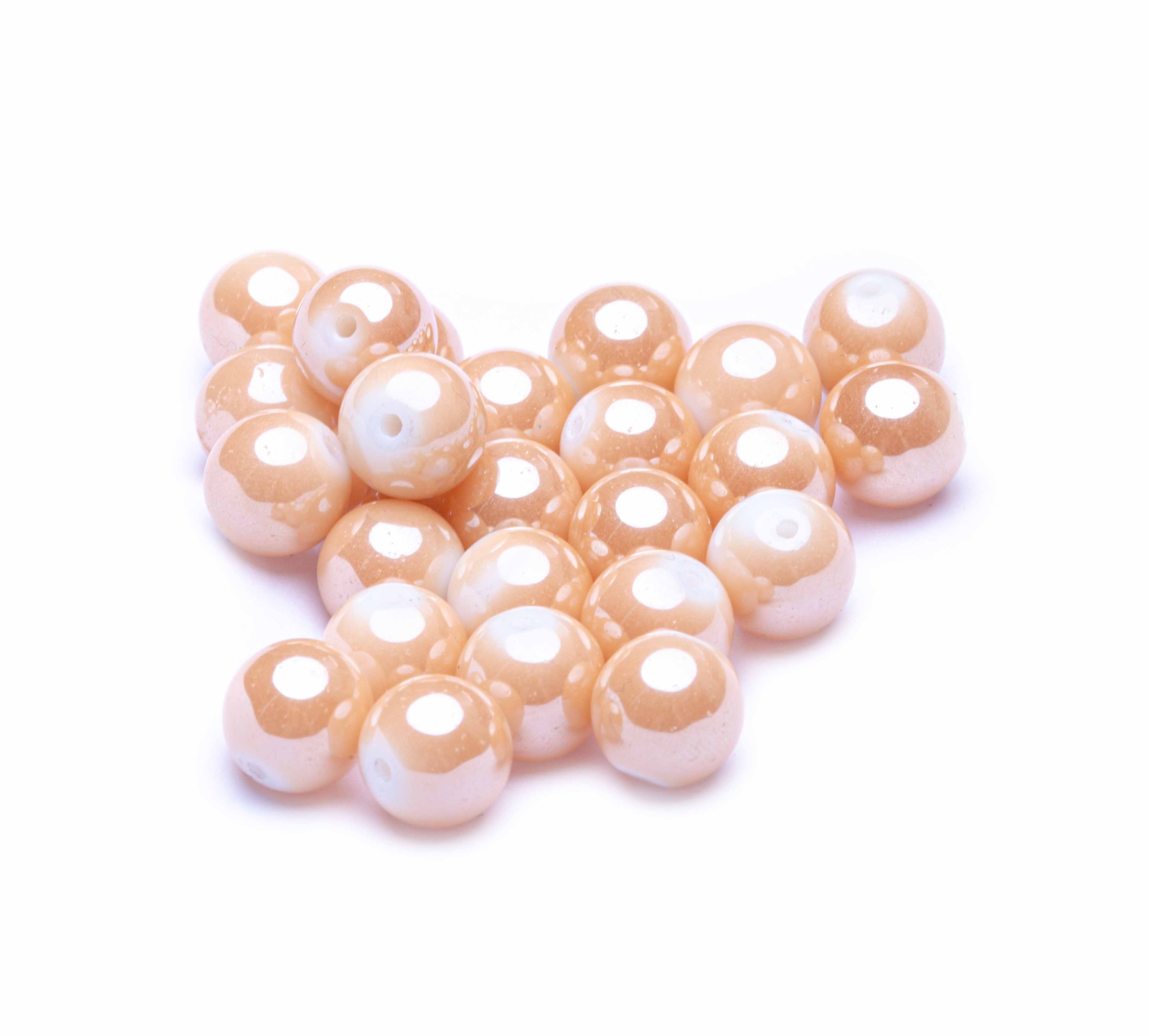 Glasperle Luster Peach 10mm 25 Stück 