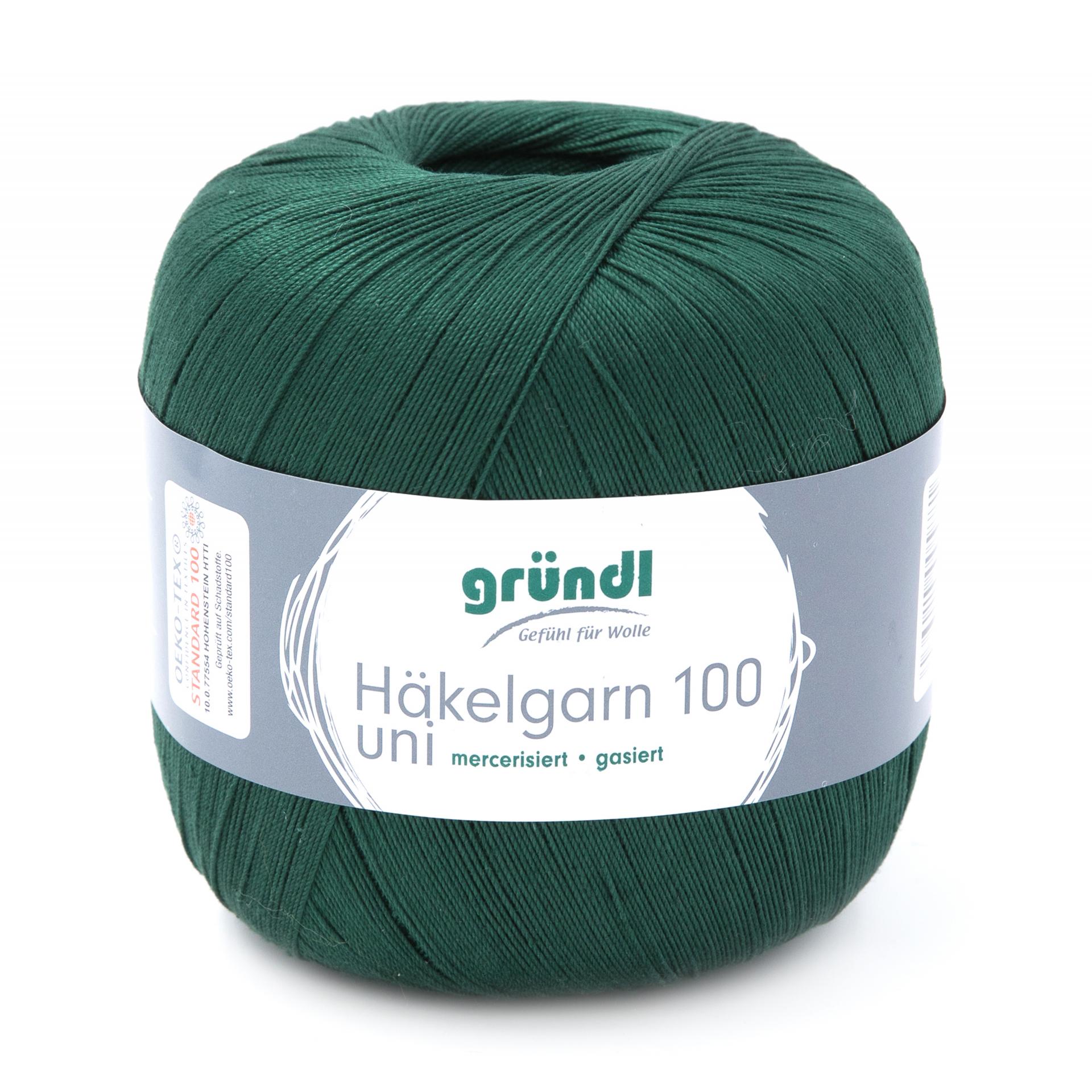 Häkelgarn 100 uni , 100% Baumwolle, 100g/566m