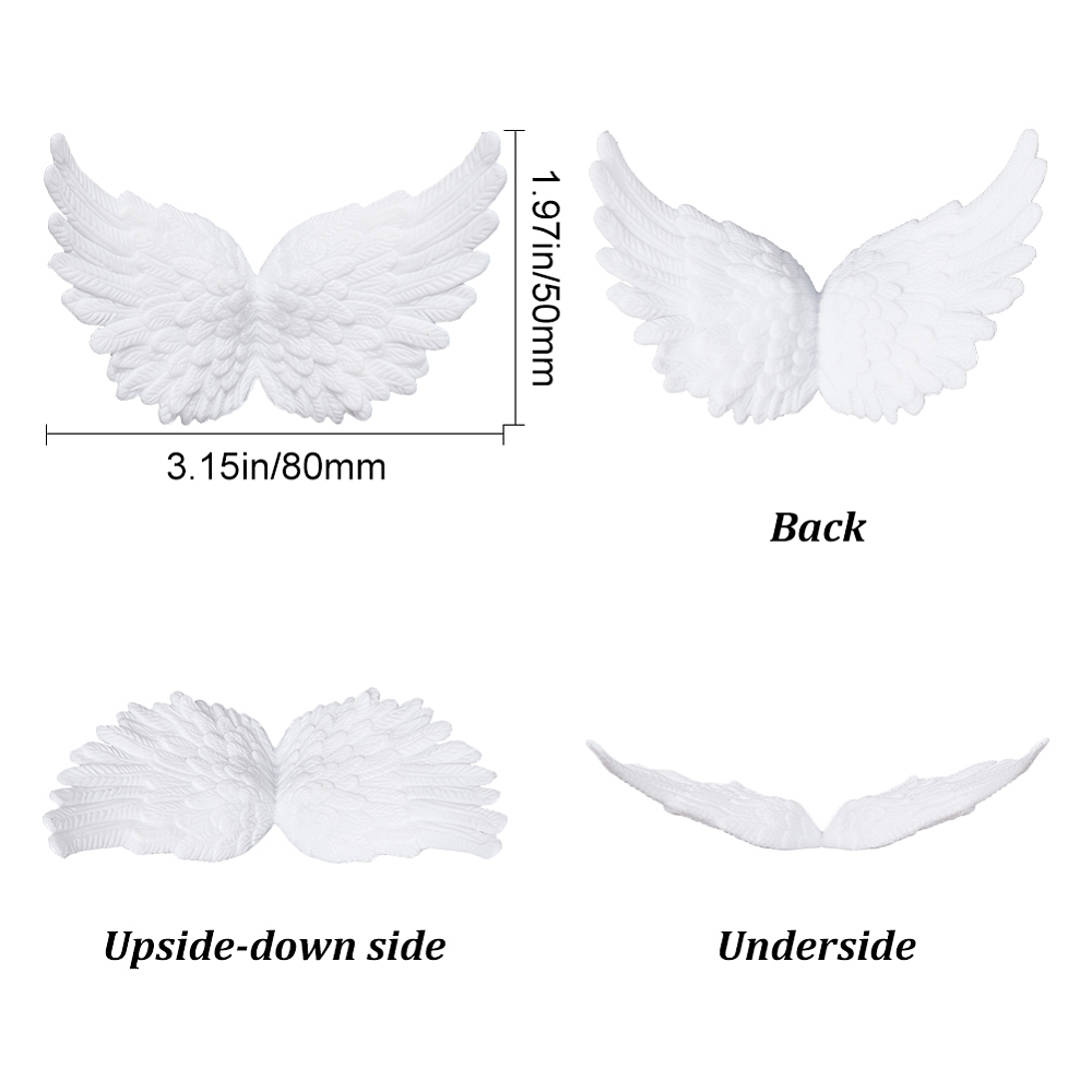 Engelflügel aus Kunststoff weiß 50x80mm 3 Stück 