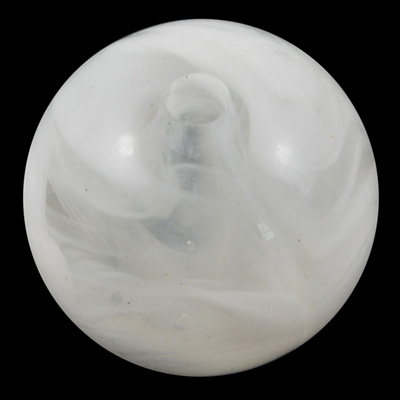 Acrylperle klar-weiß marmoriert, 20 mm, per Stück