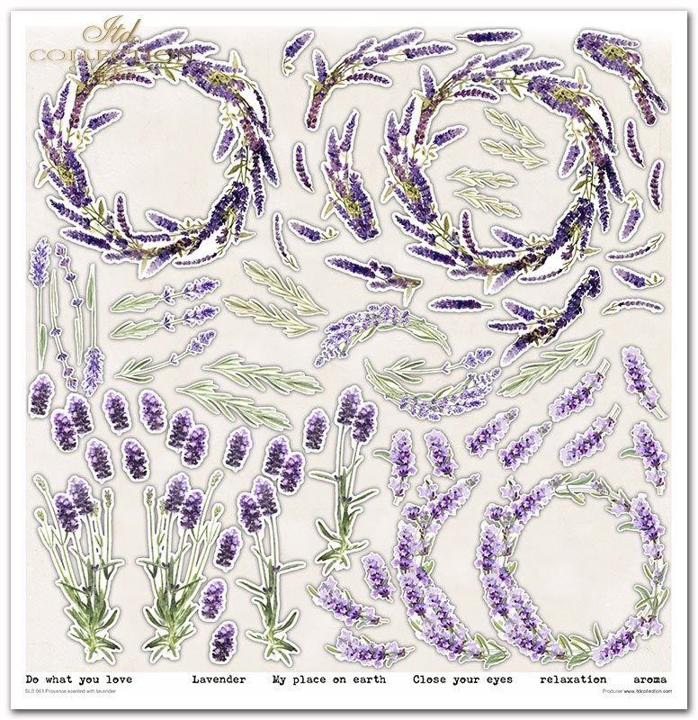 Scrapbookingpapier Set Provence scented with lavender 310x320 mm 11 Blatt