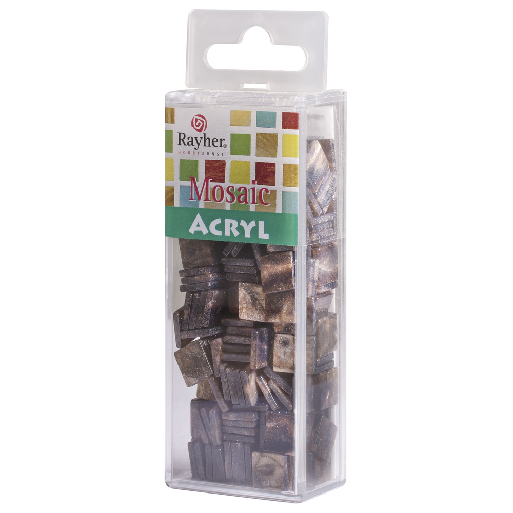 Acrylmosaik marmoriert dunkelbraun, 1x1cm, 50g/ca. 205 Stück Acryl-Mosaik