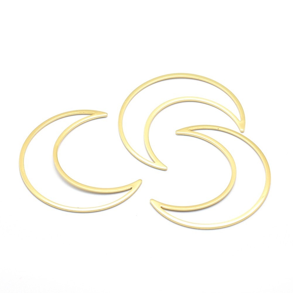 Brass Linking Rings GOLD Mondform aus Messing 49x40x1mm 1 Stück 