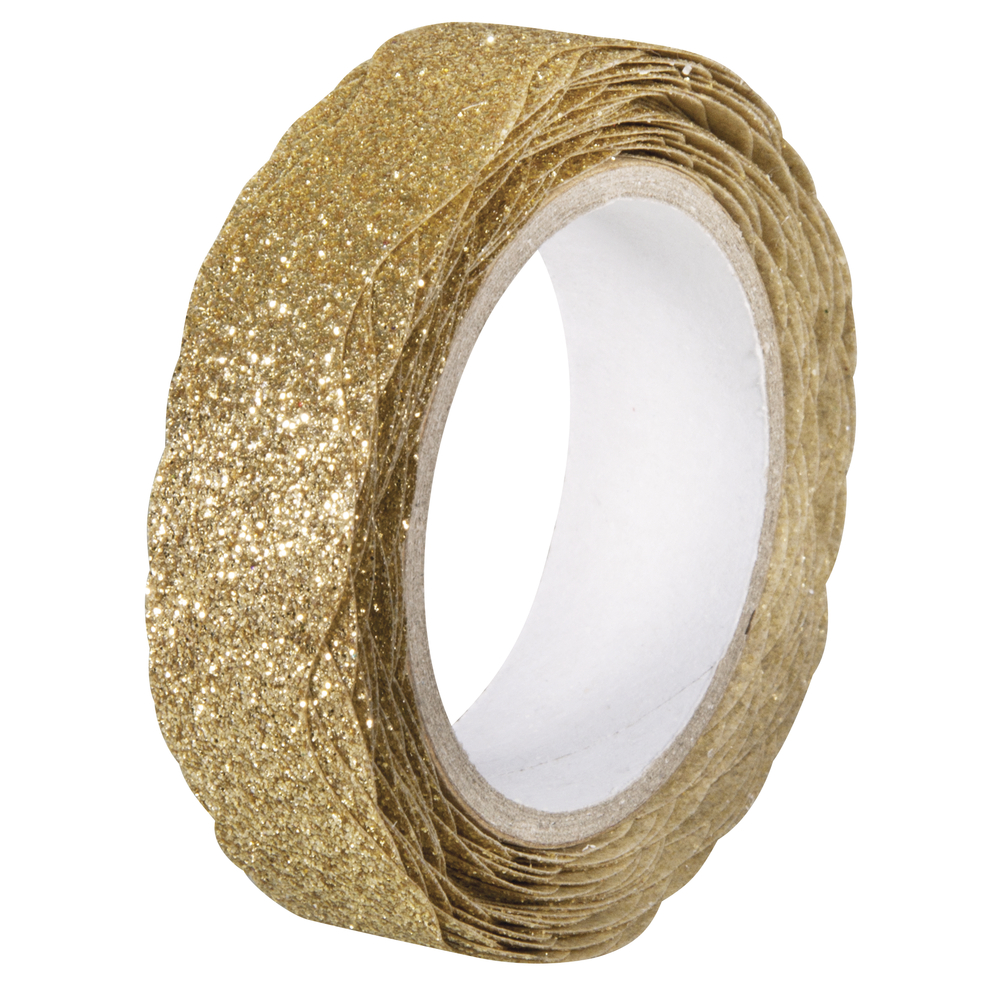 Glitter Tape, gold, gewellt, 15mmx5m