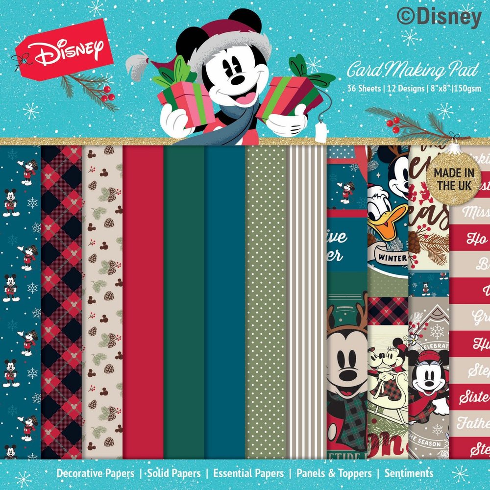 Mickey & Minnie Mouse Christmas Card Making Pad 20,32x20,32cm 36 Blatt 