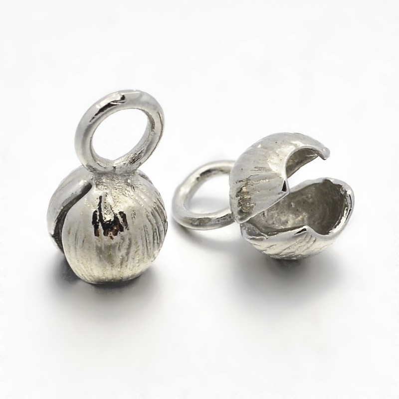 Quetsch Endperle mit Öse,11x6mm, Öse 4x3 mm, 4 Stück/Packung