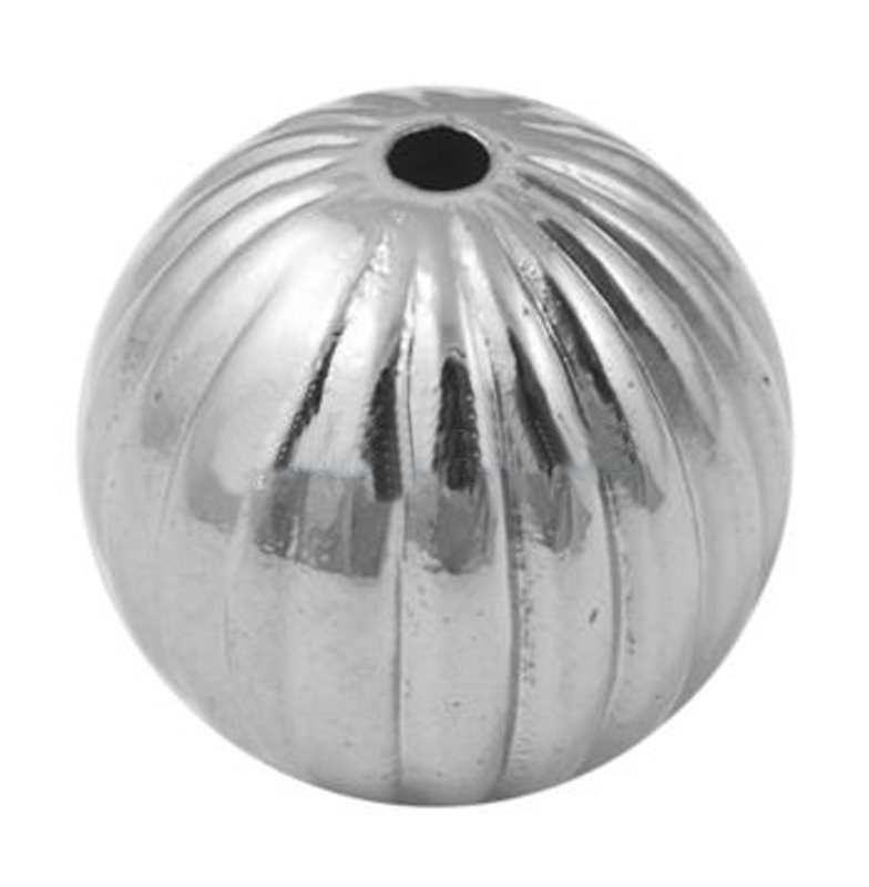 Metallperle rund gerillt, 20 mm, silber