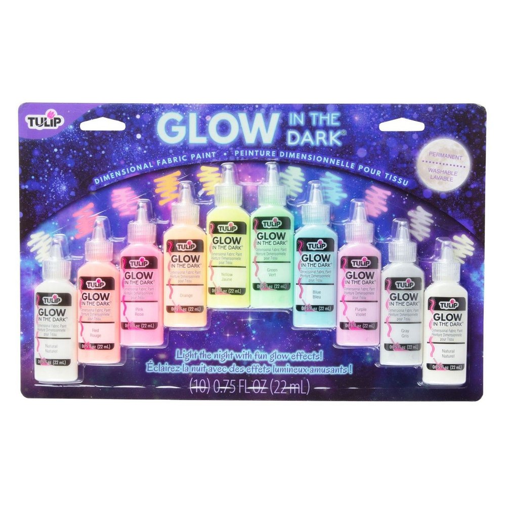 Tulip Stoffmal-Liner Glow-in-the-Dark nachtleuchtend, 10-teiliges Set