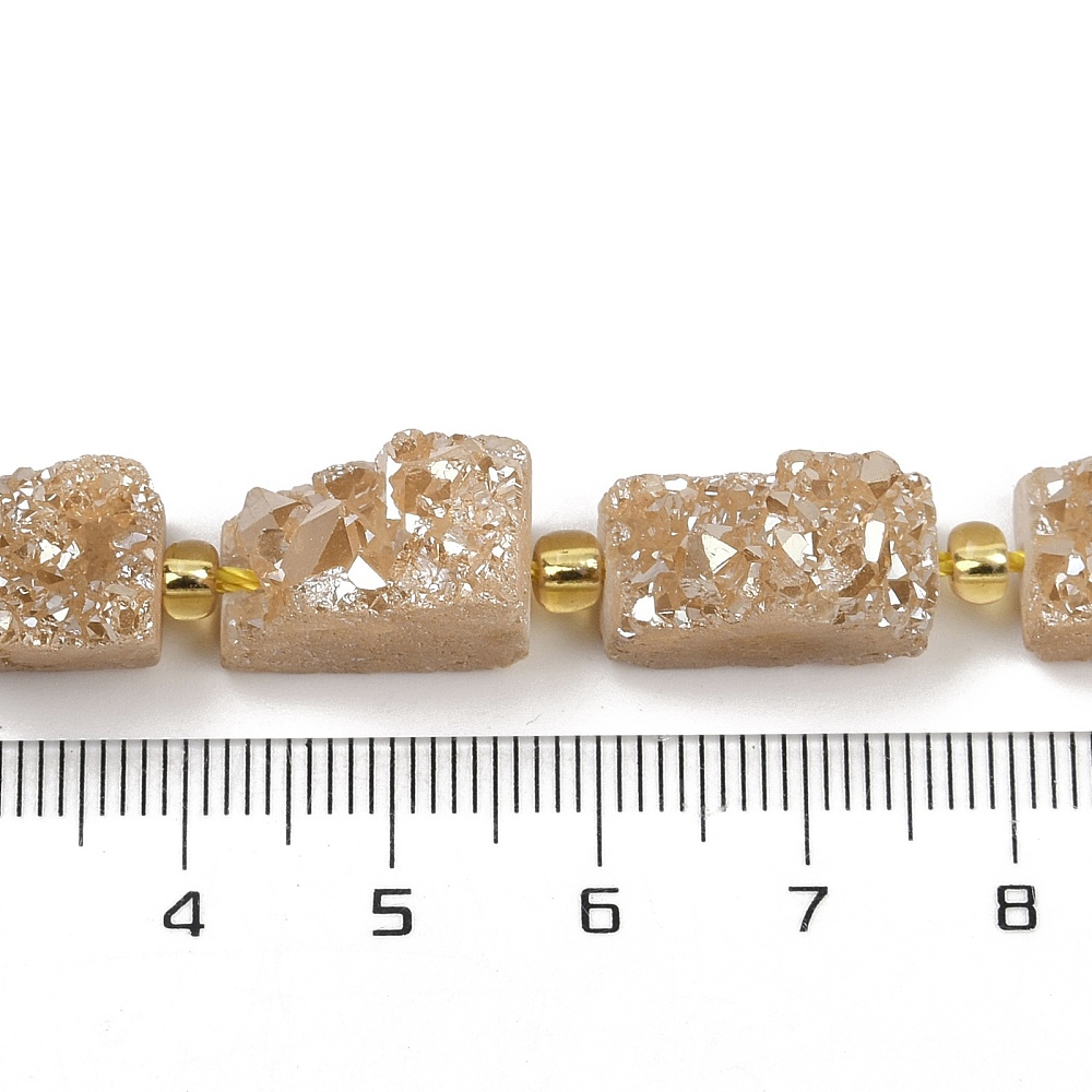 Natürlicher Druzy Achat Goldenrod Perlen rechteckig 1 Stück Natürlicher Druzy Achat Goldenrod Perlen rechteckig 1 Stück