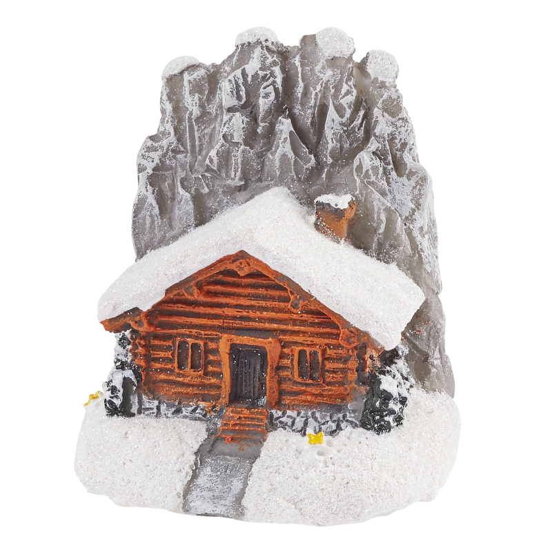 Miniaturberghütte beschneit 4cm winterlich