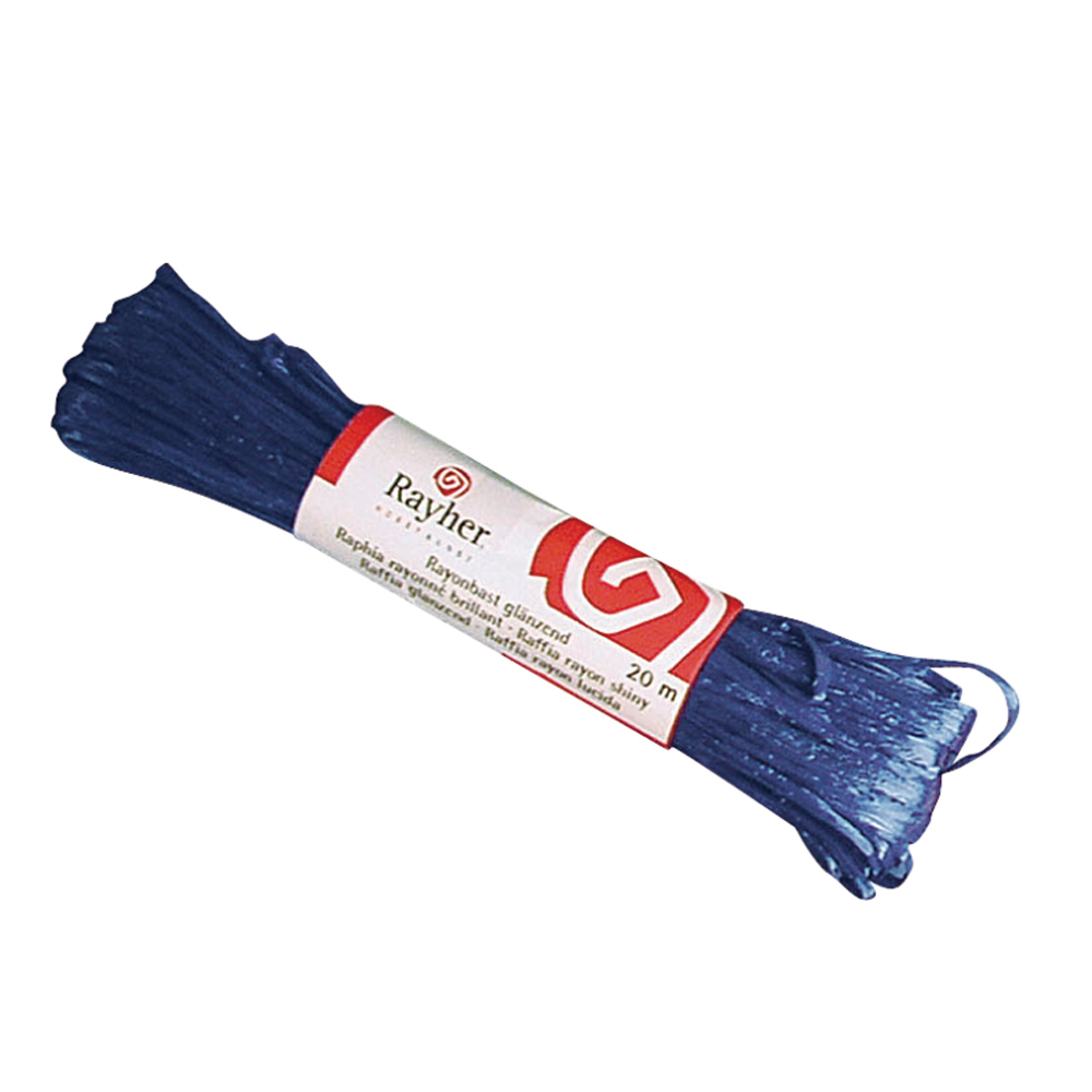 Rayonbast, dunkelblau 20m Kunstbast Raffia