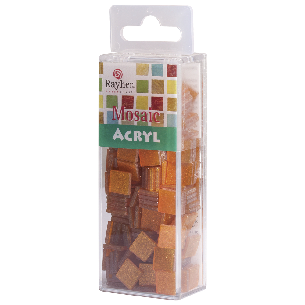 Acrylmosaik glitter orange 1x1cm, 50g/ca.205 Stk. Acryl-Mosaik