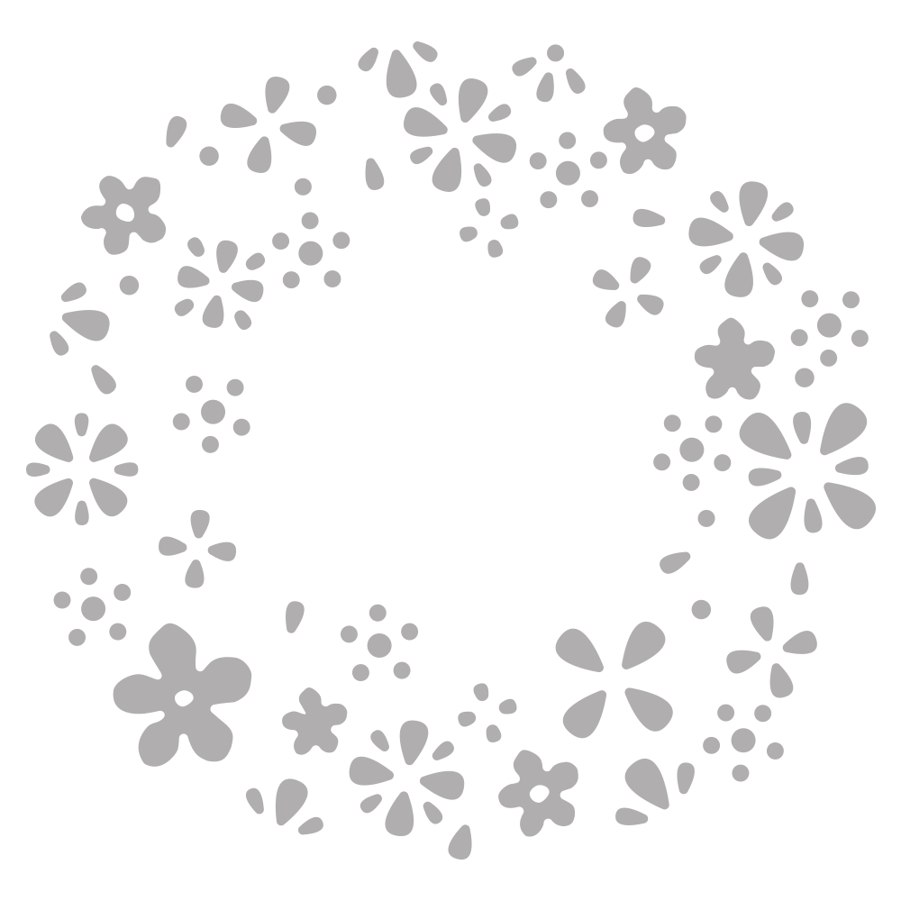 Stanzschablone Blütenkranz Negativ ca. ø 7,5cm 