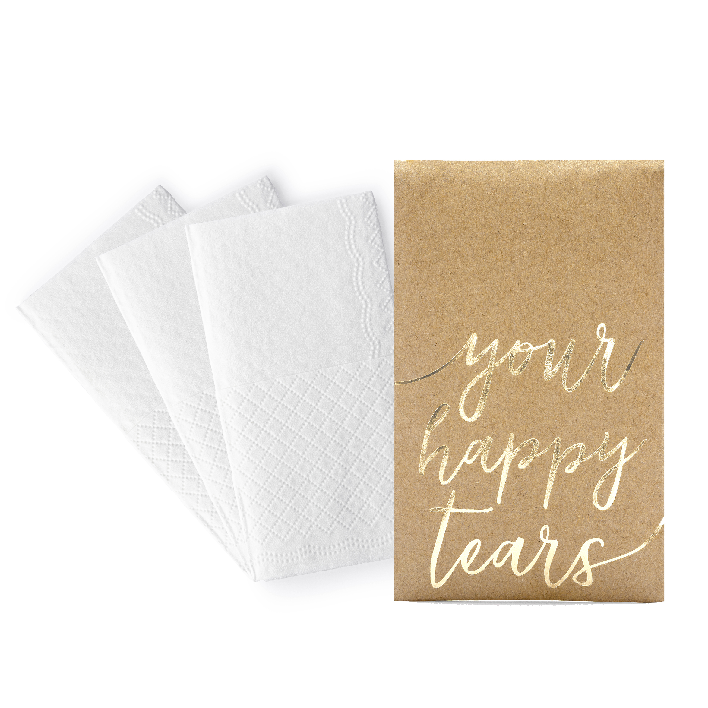 Happy Tears Set Freudentränen Taschentücher und Kraftpapierhüllen 10 Stück 