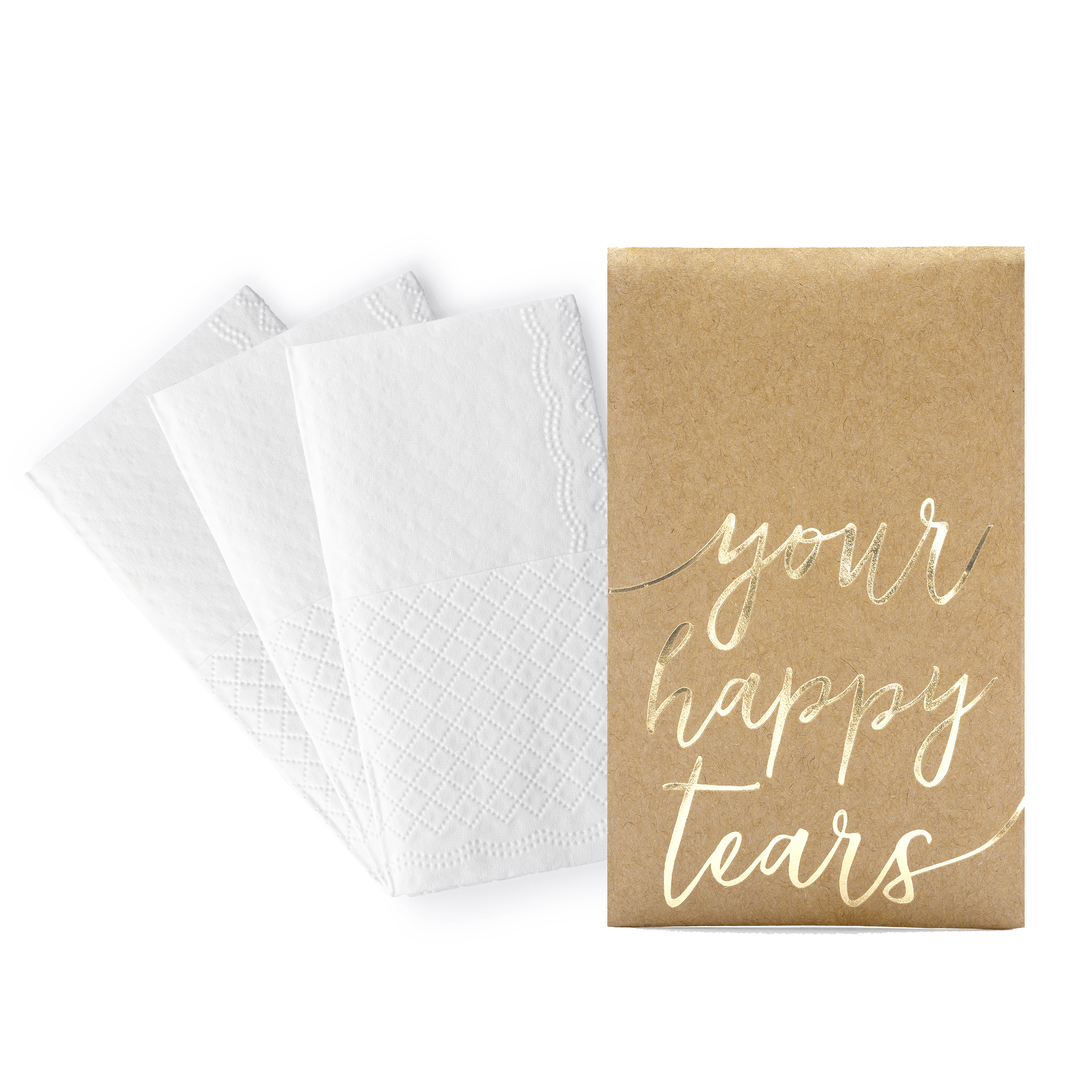 Happy Tears Set Freudentränen Taschentücher und Kraftpapierhüllen 10 Stück 