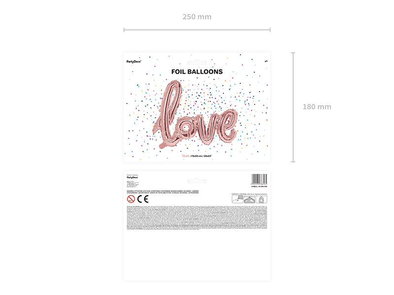 Foil Ballon Schriftzug Love roségold 73x59cm 