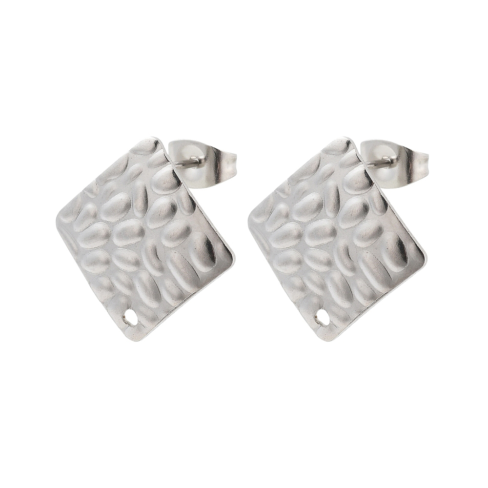 Ohrstecker mit Platine und Anhängebohrung Edelstahl 19mm 2 Paar 