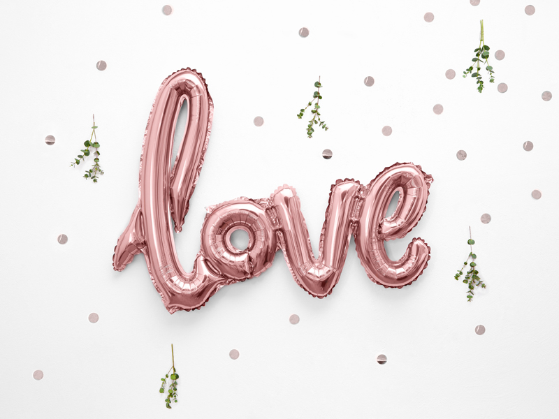 Foil Ballon Schriftzug Love roségold 73x59cm 