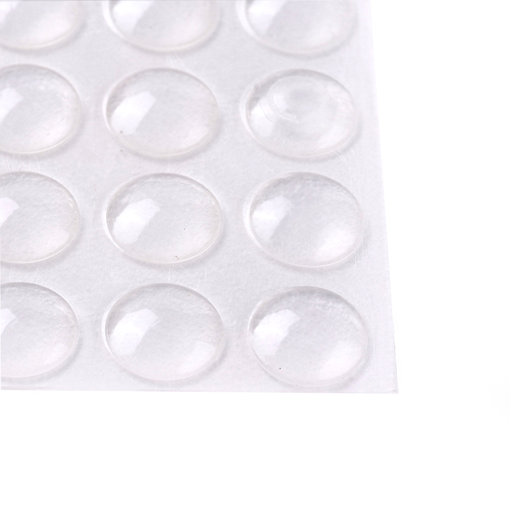 Silikonpads 8mm selbsklebend, 8x2mm, 50Stk./Pkg.halbrund transparent