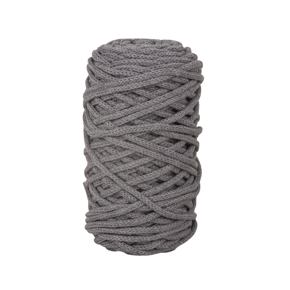 Braidy Garn grau, geflochten   Macramégarn Knüpfgarn 250 g